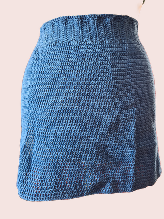 BLUE CROCHET SKIRT