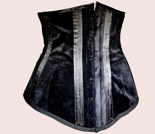 BLACK VELVET UNDER BUST CORSET